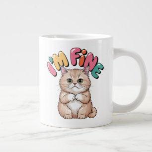 Grumpy Cat "I'm Fine" Funny Cartoon Shirt Giant Coffee Mug