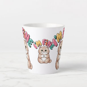 Grumpy Cat "I'm Fine" Funny Cartoon Shirt Latte Mug