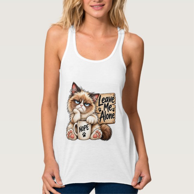 Grumpy Cat Leave Me Alone Tank Top (Front)