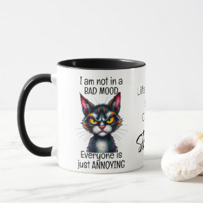 Grumpy Cat Life Begins After Coffee Funny Quote Mug