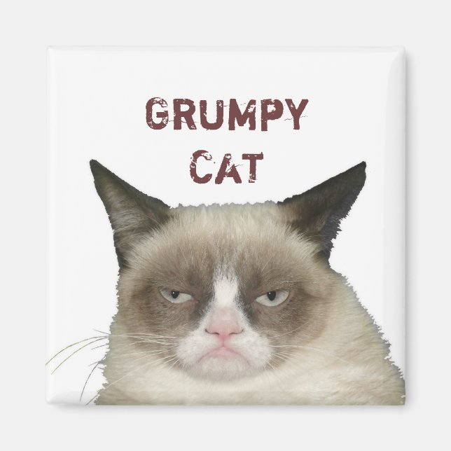 Grumpy Cat Magnet with Text (Front)