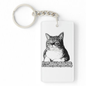 Grumpy cat meme for cat lovers and owners keychain