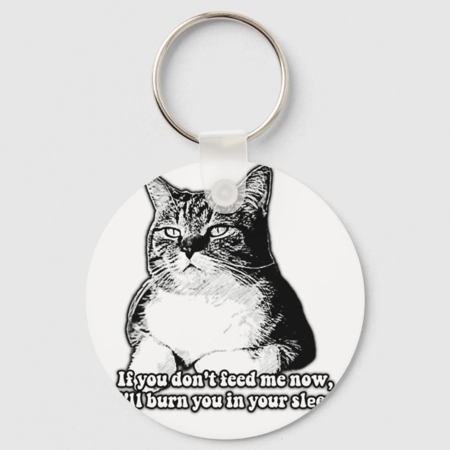 Grumpy cat meme for cat lovers and owners keychain (Front)