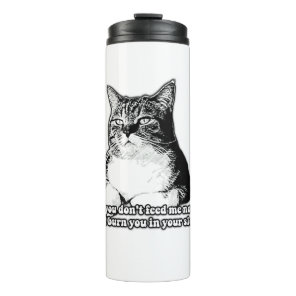 Grumpy cat meme for cat lovers and owners thermal tumbler