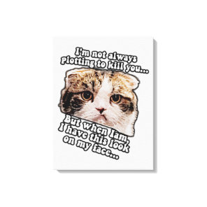 Grumpy cat meme for cat owners and kitty lovers canvas print