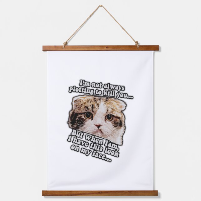 Grumpy cat meme for cat owners and kitty lovers  hanging tapestry (Front)