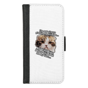 Grumpy cat meme for cat owners and kitty lovers iPhone 8/7 wallet case