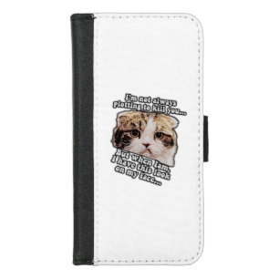 Grumpy cat meme for cat owners and kitty lovers iPhone 8/7 wallet case
