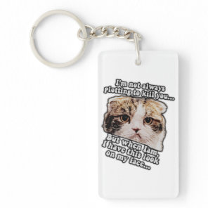 Grumpy cat meme for cat owners and kitty lovers keychain