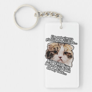 Grumpy cat meme for cat owners and kitty lovers keychain