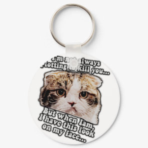 Grumpy cat meme for cat owners and kitty lovers keychain