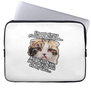 Grumpy cat meme for cat owners and kitty lovers laptop sleeve