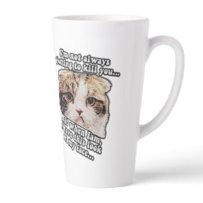 Grumpy cat meme for cat owners and kitty lovers latte mug