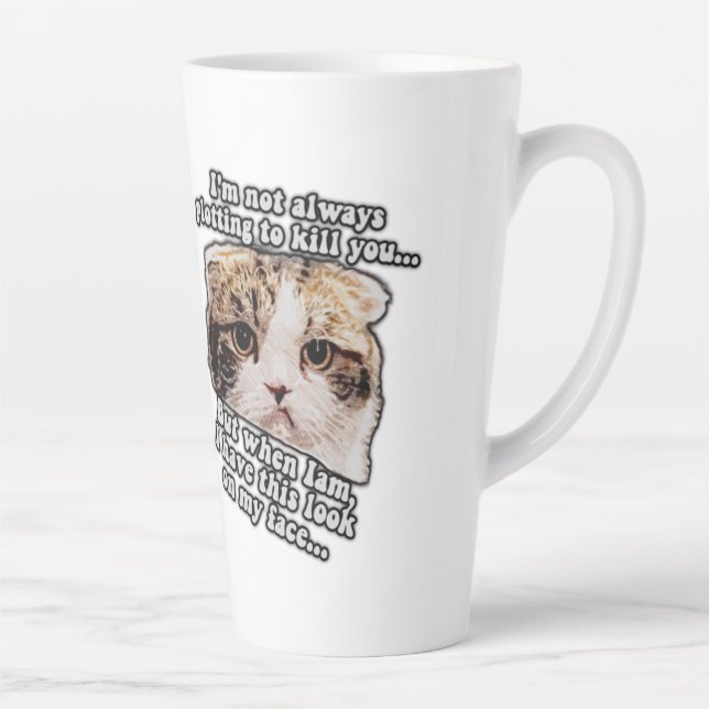 Grumpy cat meme for cat owners and kitty lovers latte mug (Right)