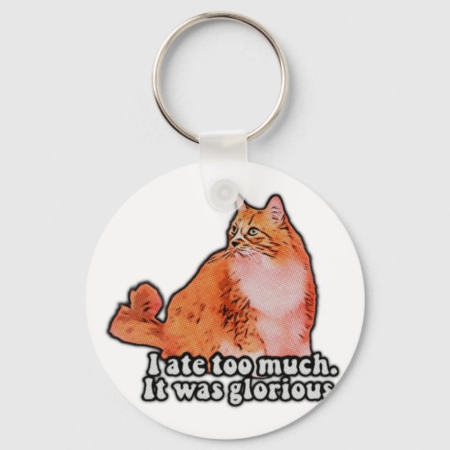 Grumpy cat meme for cat persons and kitten lovers keychain (Front)