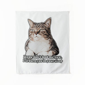 Grumpy cat meme for cat persons and kitten owners tapestry