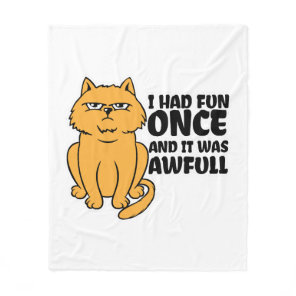 Grumpy Cat - Meme Funny Cat  Fleece Blanket
