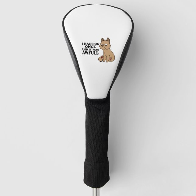 Grumpy Cat - Meme Funny Cat - Fun Golf Head Cover (Front)