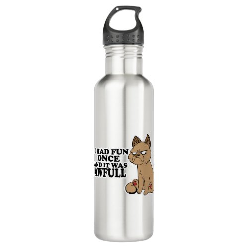 Grumpy Cat _ Meme Funny Cat _ Fun Stainless Steel Water Bottle