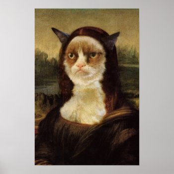 Grumpy Cat Mona Lisa Poster by thegrumpycat at Zazzle