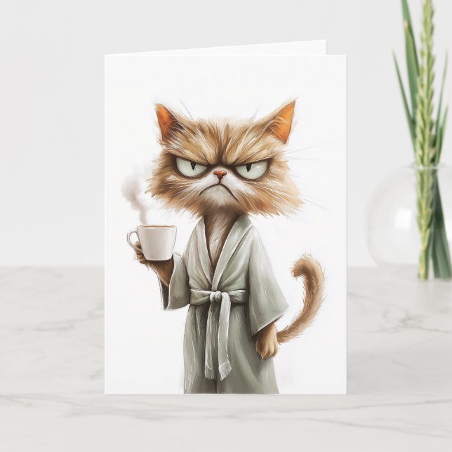 Grumpy Cat Needs Coffee Card (Front)