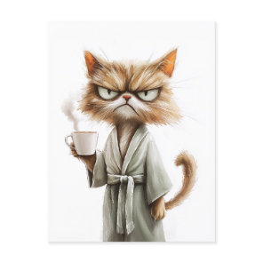 Grumpy Cat Needs Coffee Holiday Postcard
