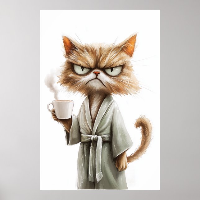 Grumpy Cat Needs Coffee Poster (Front)