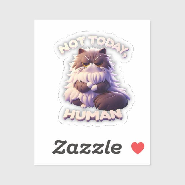 Grumpy Cat “Not Today, Human” Vinyl Sticker (Sheet)
