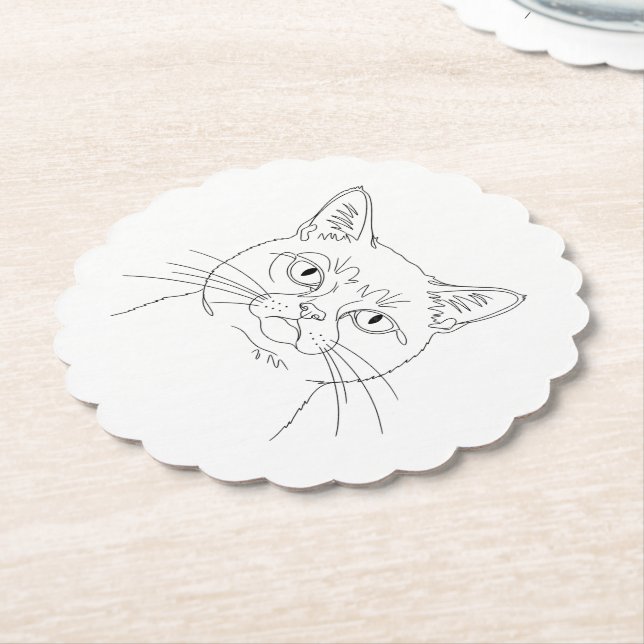 Grumpy cat paper coaster (Angled)
