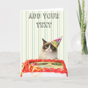 Grumpy Cat Party Greeting Card - Customizable by thegrumpycat at Zazzle