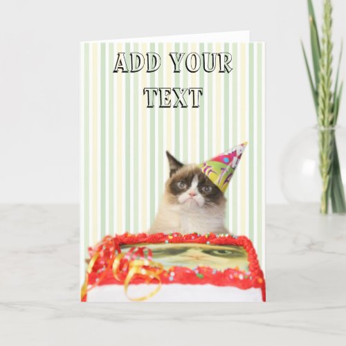 Grumpy Cat Party Greeting Card _ Customizable
