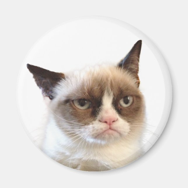 Grumpy Cat Round Magnet (Front)