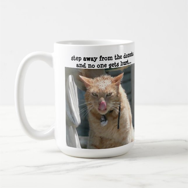 Grumpy Cat, step away from the donuts... Coffee Mug (Left)