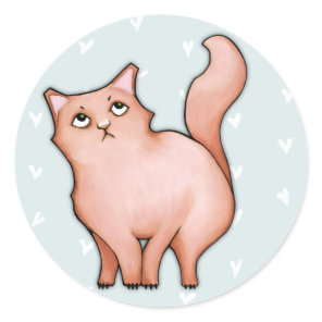 Grumpy Cat Sulky Sue hearts Round Sticker