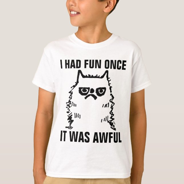 Grumpy Cat T-shirts for Kids Boys, HAD FUN ONCE (Front)