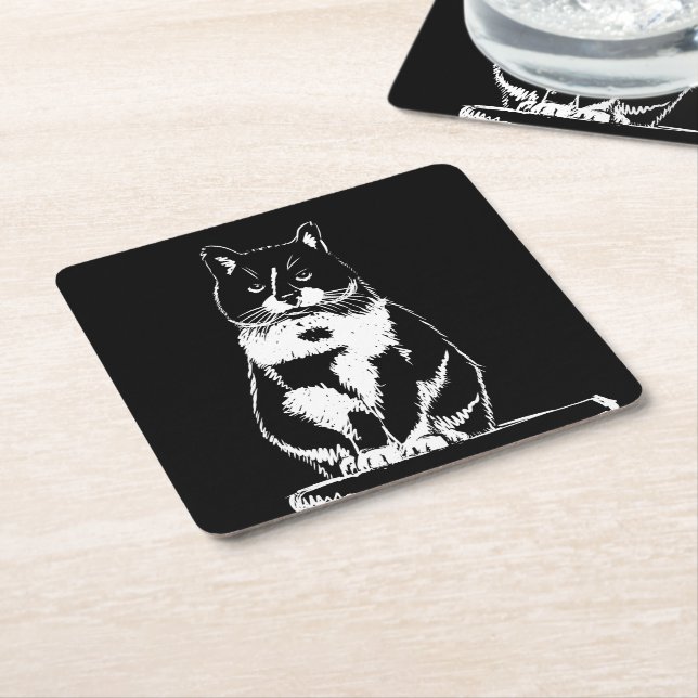 Grumpy cat table coaster (Angled)