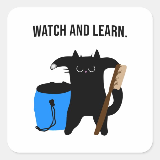 Grumpy Cat Teaches Climbing Collection Square Sticker (Front)
