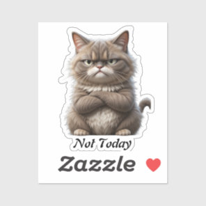 Grumpy Cat Vinyl Sticker – "Not Today" Mood Decal