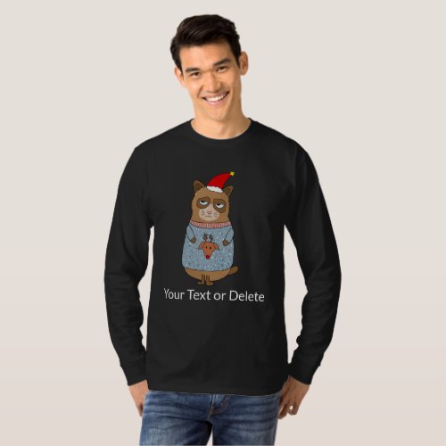 Grumpy Cat Wearing An Ugly Christmas Sweater