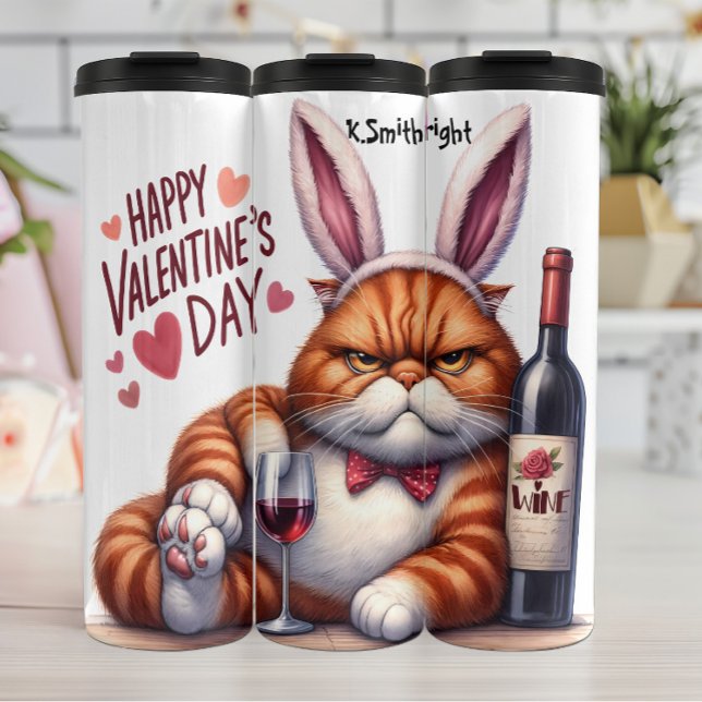 Grumpy Cat with Bunny Ears Thermal Tumbler (Creator Uploaded)