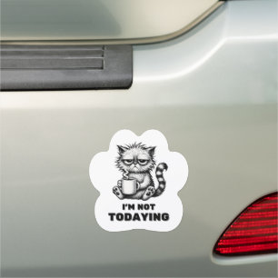 Grumpy Cat with Coffee Funny Fridge or Car Magnet