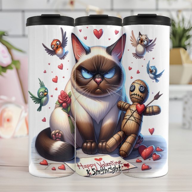 Grumpy Cat with Voodoo Doll Thermal Tumbler (Creator Uploaded)