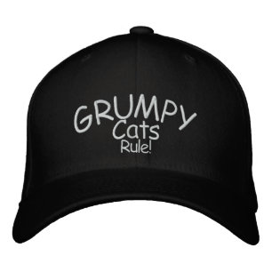 Grumpy Cats Rule! Embroidered Baseball Cap