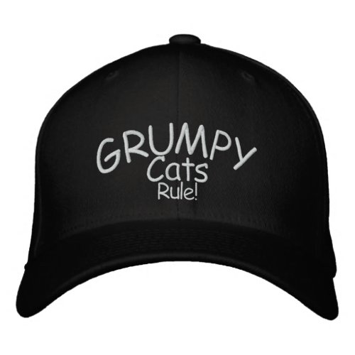 Grumpy Cats Rule Embroidered Baseball Cap
