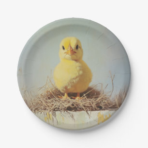 Grumpy Chick in Nest Paper Plates