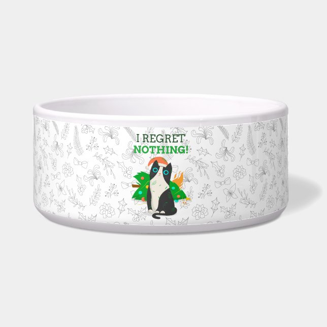 Grumpy Christmas Cat Bowl (Front)