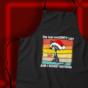 Grumpy Christmas Cat on the Naughty List Apron