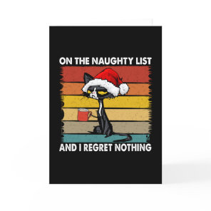 Grumpy Christmas Cat on the Naughty List Holiday Card