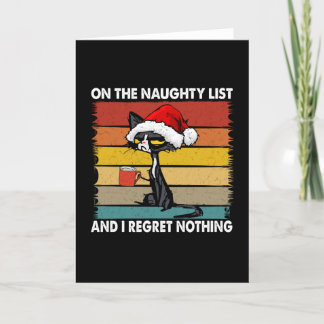 Grumpy Christmas Cat on the Naughty List Holiday Card