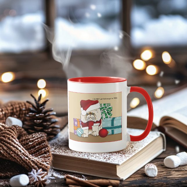 Grumpy Christmas Cat Santa Funny Holiday Mug (Creator Uploaded)